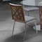 Armen Living Crystal Dining Chair in Brushed Stainless Steel finish with Gray Fabric and Walnut Back, PK2 LCCRCHGRF - alternate 2